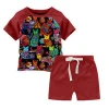 Wholesale infant toddler clothing 100% cotton short sleeve t-shirts+shorts sets boy outfits 2-7y fashion children&#039;s clothing set