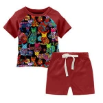 Wholesale infant toddler clothing 100% cotton short sleeve t-shirts+shorts sets boy outfits 2-7y fashion children's clothing set