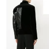 Wholesale Latest Clothes New Fashion Style Winter Black Splice Leather Jacket