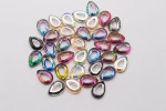 Wholesale nail middle hole  rhinestones new color nail crystals non hotfix flat foiled back strass