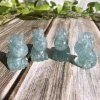 wholesale natural blue quartz healing crushed stone mini statue crafts crystal unicorn figurine