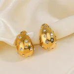 Wholesale Stainless Steel Tarnish Free White Gold Diamond Stud Earrings 18k Pure Gold Jewelry Gift Custom Earrings for Women