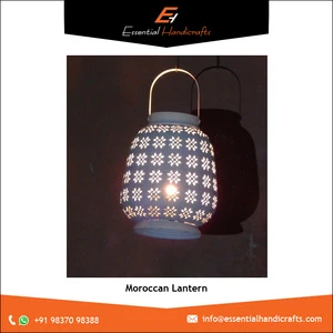 Wholesale Supplier of Gifts &amp; Decor White Moroccan Candle Lantern at Low Price