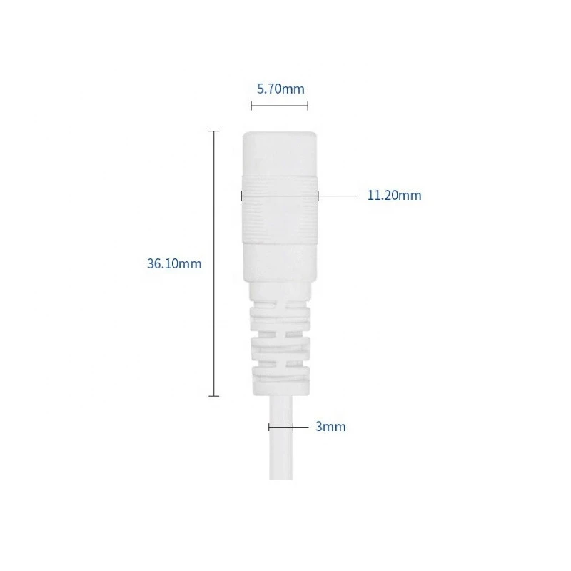 Wholesale White DC5.5*2.1mm Female to Open End Power Cable With SR
