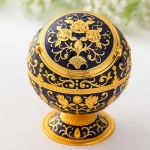 Wholesales Russia View Ball Shape Enamel Metal Trash Can on Desk Ashtray with Ball Shape
