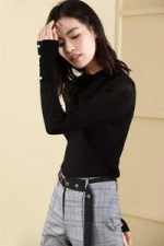 winter new design women sweater  solid color knit wool sweater