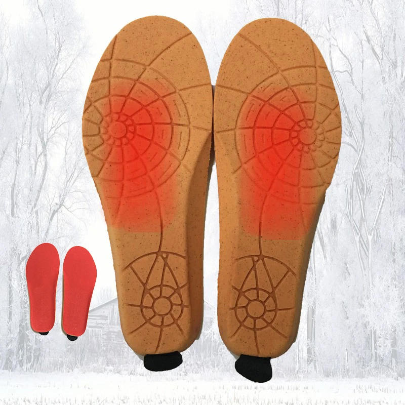 Winter warming USB Rechargeable battery power operated thermal electric heated insoles for shoes / ski boots