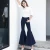 Import Women Wide Leg Flounced Cuffs Pockets Washed Flare Pants Vintage Skinny Jeans from China