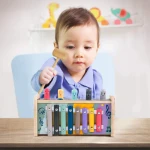 Wooden Hammer Pounding Bench Toys & Xylophone Musical Pounding Toy Montessori Maze Game 3 in 1 Fine Motor Skills Educational Toy