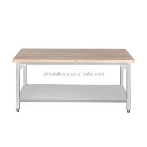 Wooden Top Restuarant Chopping Working Table For Butcher Shop In Singaore/Commercial Restaurant Kitchen Food Wood Worktable