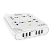 Worldwide Travel Office Power Strips 4 Way Multi-type Power Socket 2500W 10A rated current Extension Lead By MOXOM