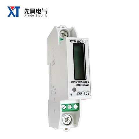 XTM100SD Single Phase RS485 Household Electronic Meter Multi Functional Voltage and Current Power 35MM Din Rail Installation