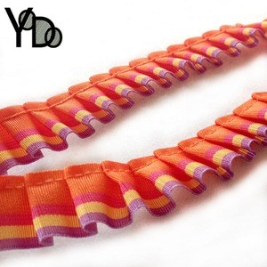 YQ-LH01 Fancy Colored frill ruffle lace trim 2CM for blouse accessories