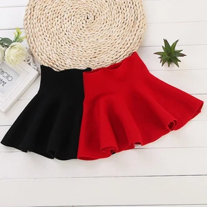 Z10338B Top quality baby girls thicken wool knitted skirt fashion high waist party skirt