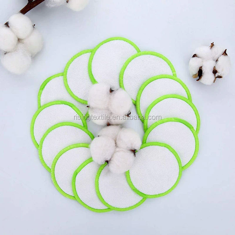 Zero waste Cotton Rounds Facial Cleaning Pad Washable Bamboo Reusable Cotton Face Makeup Remover Pads