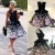 Import Little Black Satin Black Cocktail Dresses with Colorful 3D Appliques Flowers Short Knee Length A Line Short Cocktail Party Dresses from China