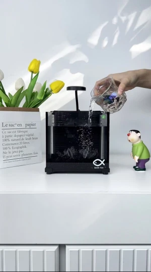 Dingju Aquarium nano fish tank wirh LED light & protein Skimmer