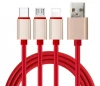 cable One with three fast charging 3A data cable Three in one USB charging cable factory