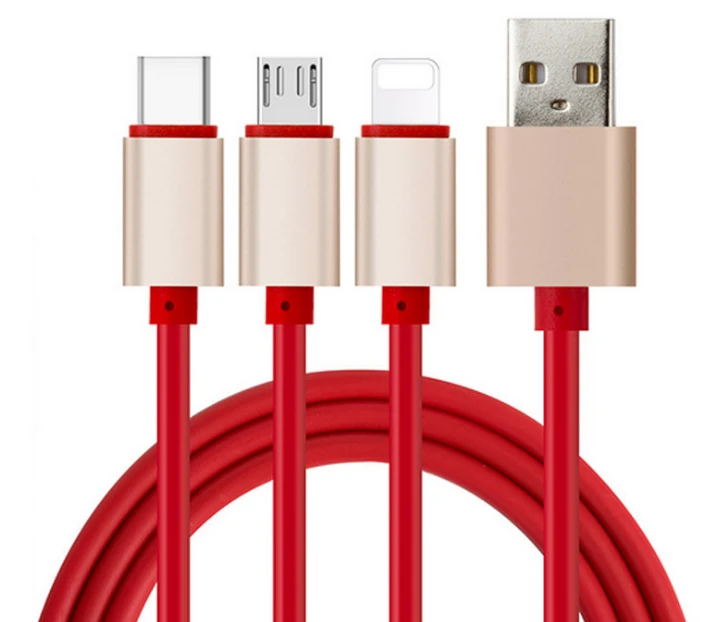 Buy Cable One With Three Fast Charging 3a Data Cable Three In One Usb