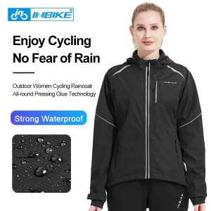 INBIKE Spring Women Sport Tracksuit Reflective Strips Raincoat Bike Cycling Windbreaker Jacket WB810