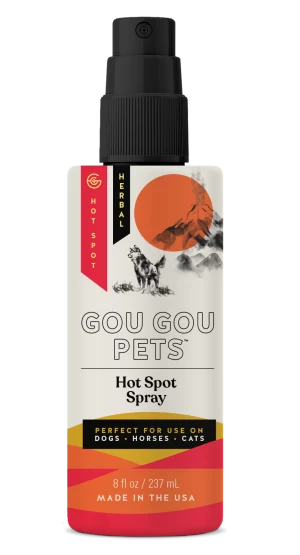Holistic Natural Hot Spot Spray For Dog, Cat, Horse. Soothe Hot Spots, Irritated Skin and Rash. Made in USA.