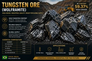 Premium High-Grade Tungsten Ore (Wolframite) – 59.37% W | Industrial Quality for Global Supply