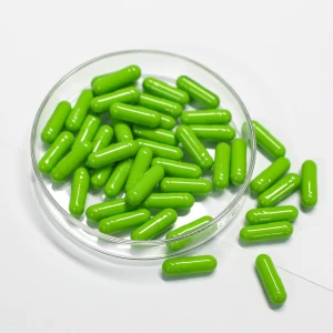 Empty coloured capsule size 0 green vegan plant derived HPMC capsules for powder suppositories