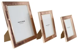 Rose gold crystal  with white MDF border Home Decor Photo Frame for living room and bedroom