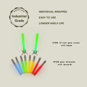 7 Inch and 10 Inch Glow stick Whistles