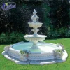 Modern natural stone garden use three-tier white marble outdoor water fountains for sale
