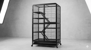 Premium Multi-Level Indoor Cat Cage with 4 Tiers, Climbing Ladders & Removable Tray | Heavy Duty Steel Pet Enclosure 36