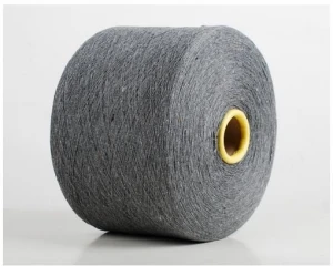 Keshu 70/30 cotton/polyester recycle unwaxed yarn grey color ne 6/1 for weaving fabric knitting