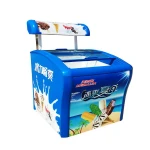 Curved Glass Sliding Door Ice Cream Display Chest Freezer