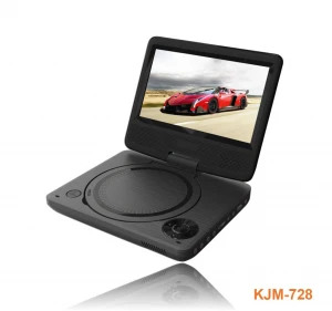 KJM-728 7'' Inch Portable 270°rotating design DVD player MTK solution +SANYO 870A lens