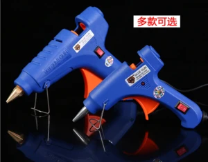 100-220V High Temp Heater Hot Melt Glue Gun US/EU plug 20W Repair Tool Heat Gun Blue Mini Gun