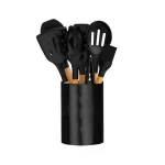 11pcs Non-stick Silicone Cooking Utensils Silicone Kitchen Utensil Set With Wooden Handle