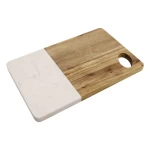 11x6.7 inch Small marble and acacia wood pastry board cutting board marble slab