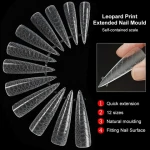 120 Pieces Acrylic Leopard Extension Nail Tips Mould Silicone Molds Forms for Creating Relief Design on Nails Reusable