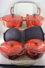 12pcs enameled cast iron cookware set with enamel cookware casseroles