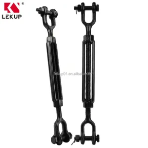 1/2"x6" Heavy Duty Jaw and Jaw Turnbuckle Black Turnbuckle Carbon Steel Open Body Turnbuckle for Wire Rope Tension