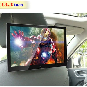 13.3&#39;&#39; ips screen car headrest mount monitor android 9.0 rear seat entertainment system for Mercedes BMW with hdmi input