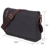 13.5 Inch Water Resistant Canvas Unisex Laptop Bag Messenger Bag Crossbody Shoulder Bag
