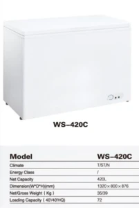 15 cuft 420L chest freezer
