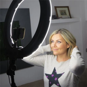 18inch cellphone photography video selfie led halo ring light with tripod and phone holder