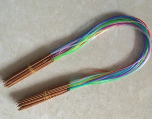 18pairs 32" 80cm Tube Carbonized Circular Bamboo Carbonized Knitting Needles Crafts Yarn tool Sets