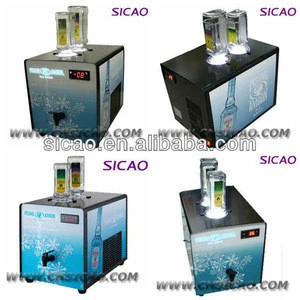 2 Bottles Liquor Dispenser Chiller, Ice Shot Machine With Tap Dispensing System And LED Light
