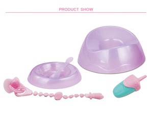 2 colors mixed feed set toliet doll accessories toy for wholesale