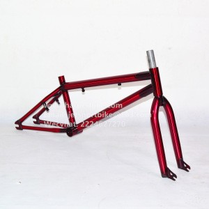 20 inch color raw bicycle frame and fork for BMX