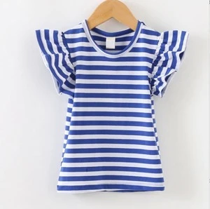 2015 hot sale persnickety remake girls fancy cotton top with high quality wholesale cheap short sleeve infant baby clothes top