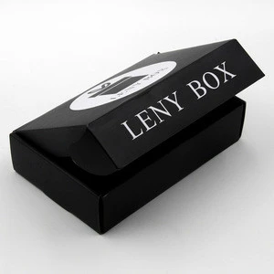 2016 Custom corrugated cardboard packaging black matt lamination shipping box with printed logo